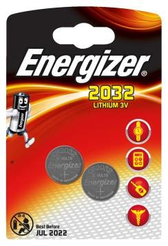 ENERGIZER Lot de 2 piles bouton CR2032 code EAN 7638900388343 