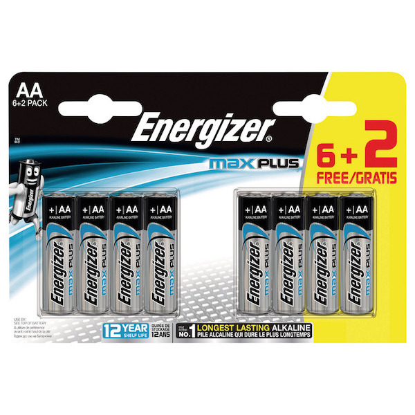  6 piles + 2 offertes Max+ AA/LR6 ENERGIZER  7638900423303