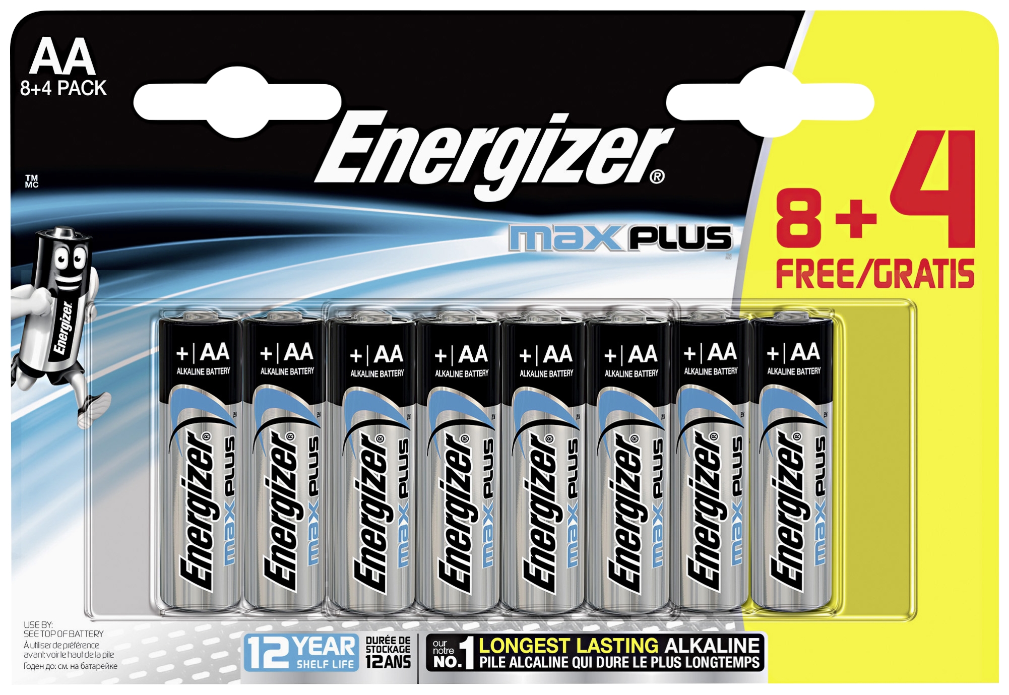 8 + 4 Max Plus AA Energizer