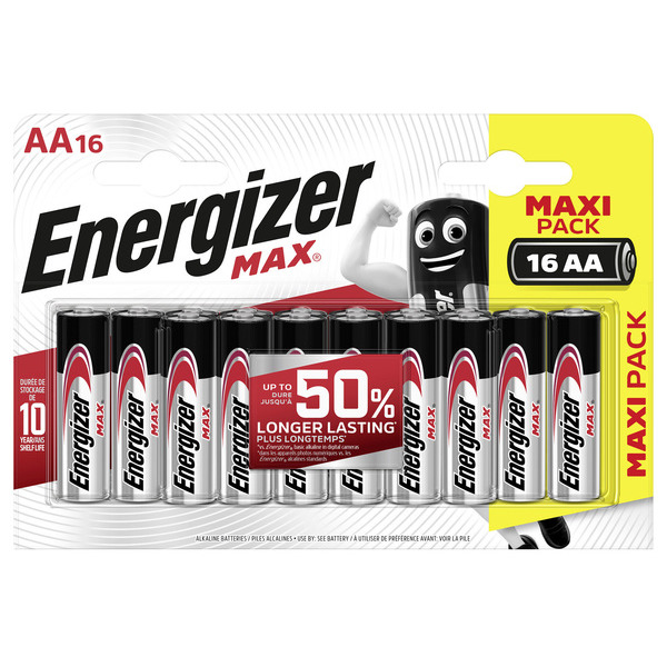 Lot de 16 piles Energizer Max AA/LR6