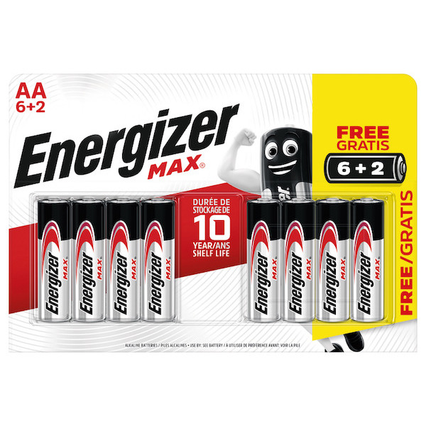 6 PILES + 2 OFFERTES ENERGIZER MAX