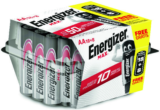 LOT DE 18 PILES ALCALINES + 8 OFFERTES(1) “MAX”