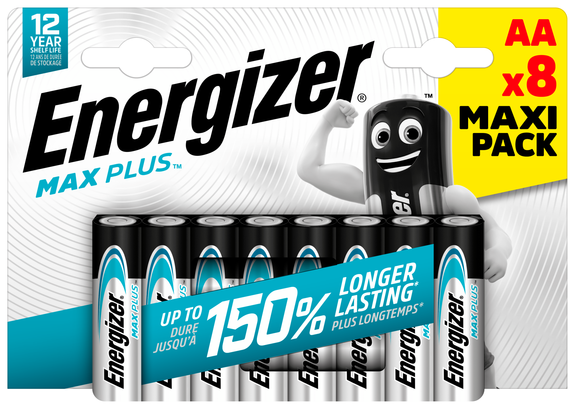 ENERGIZER LOT DE PILES MAX PLUS X 8  code EAN 7638900437362 