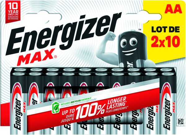 LOT DE 2 X 10 PILES MAX AA 
ENERGIZER