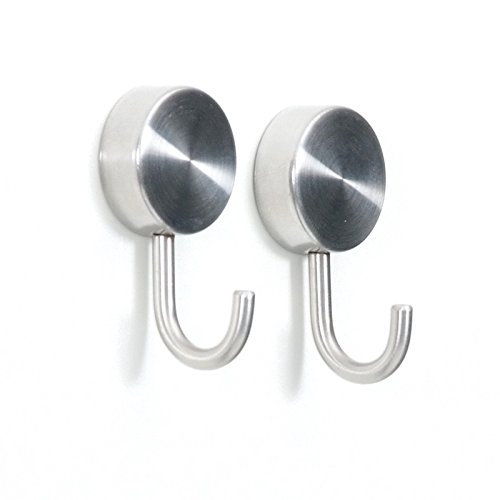first4magnetsTM First4magnets FW2810 Pack de 2 Crochets magnétiques en Acier Inox brossé 7640111233305 (7640111233305)