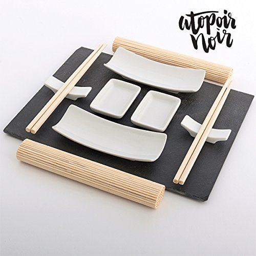 atopoir Assiettes et couverts à sushi avec plateau en ardoise 7649765501761 (7649765501761)