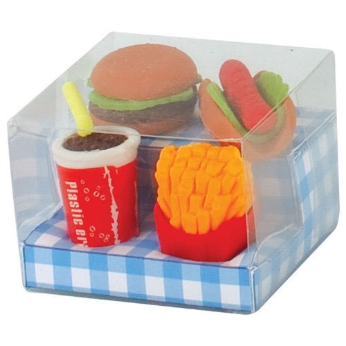 Pack de 4 gommes - fast food