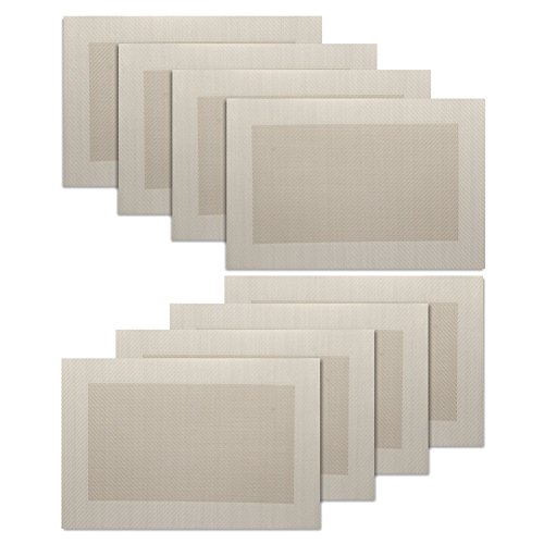 Lot de 8 sets de table 45 * 30 cm vinyle tissé or