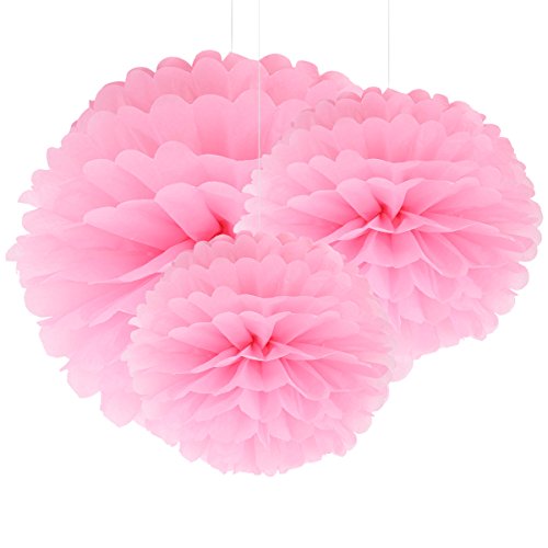 30x pompon boule fleur en papier a suspendre ro...
