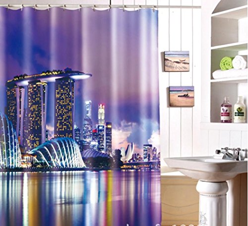 Rideau De Douche 3D En Polyester, Rideau De Salle De Bains