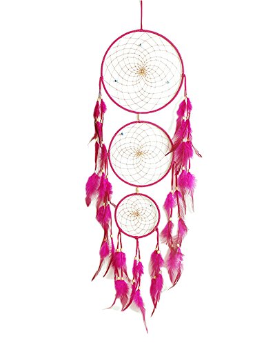 LaoZan Indian style grand attrapeur de rêves turquoise décoration murale ornement rose code EAN 7800062833348 