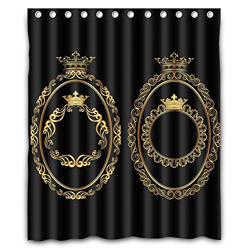 Set of golden borders with crown polyester fabr...