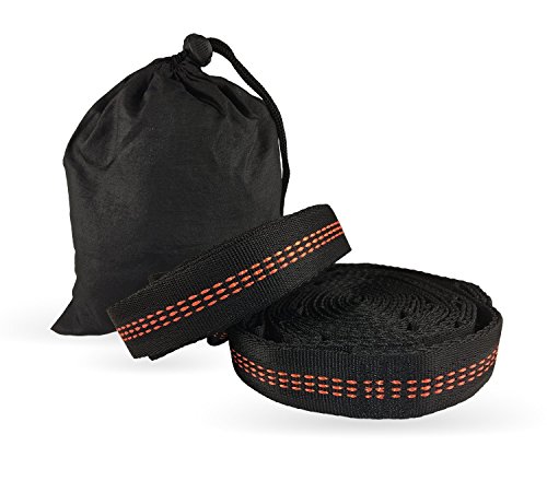 Lot de 2 hamac arbre sangles camping hamacs loo...