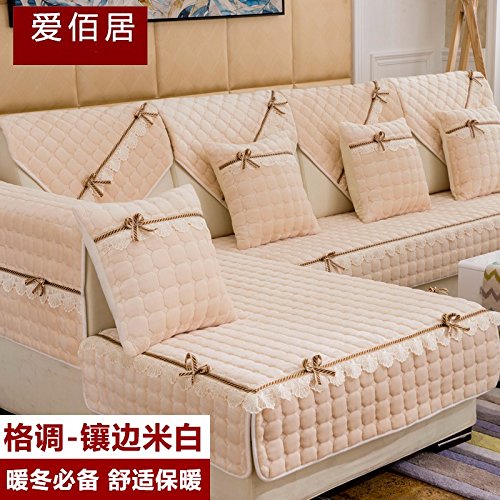 HUIBJL Canapé Tissus Épais D'Hiver Coussin Coussin Moelleux Canapé Canapé Canapé Idyllique Serviette Antiglisse ,C02,90*180Cm Hood code EAN 7936259330588 