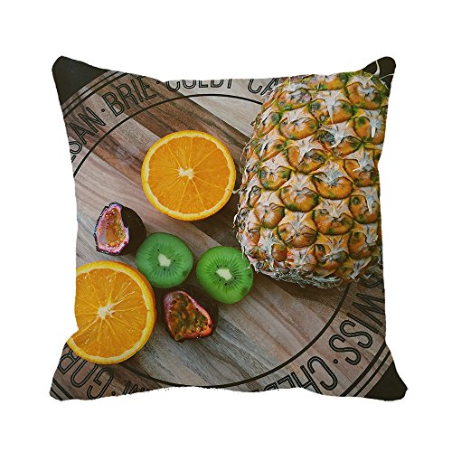 WY-Pillow warrantyll personnalisée Fruits et nature Ananas Canapé Home Couvre-lit décoratif Coussin carré en coton taies d'oreiller, Coton, #Color 1, 18"*18"(45*45cm) code EAN 7946138499114 