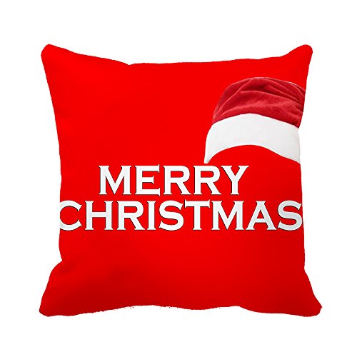 WY-Pillow warrantyll Rouge Joyeux Noël coton couvre-lit Home Coussin carré décoratif taies d'oreiller, Coton, #Color 1, 18*18 code EAN 7946138570653 