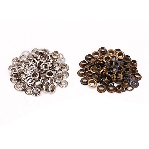 100x Oeillets argenté & bronzé + outil à fixer pour cuir maroquinerie 6mm 7992418430995 Générique