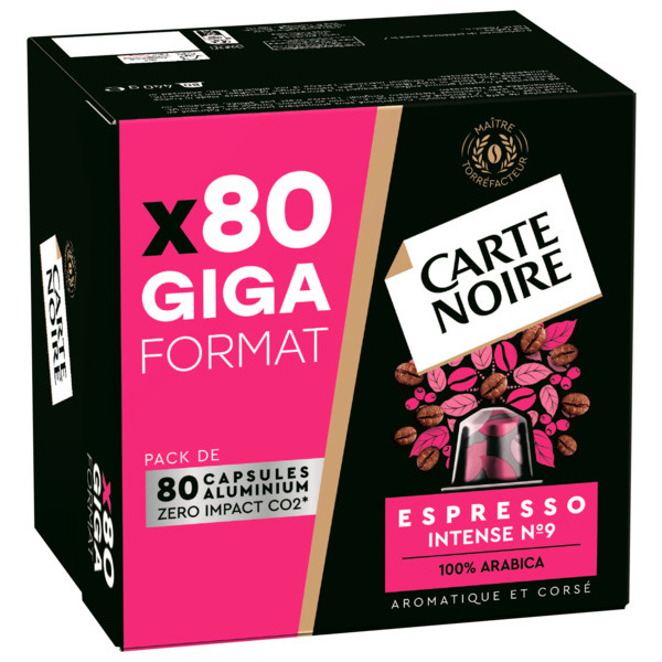 CAPSULES DE CAFÉ X80 ESPRESSO INTENSE
8000070059535 CARTE NOIRE CAPSULES DE CAFÉ X80 ESPRESSO INTENSE
8000070059535 CARTE NOIRE