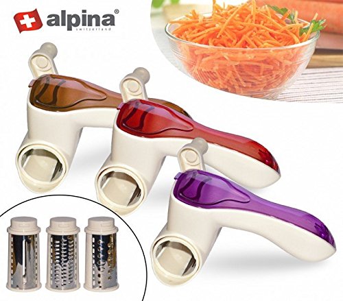 Râpe manuel avec 3 lames en acier inoxydable di...