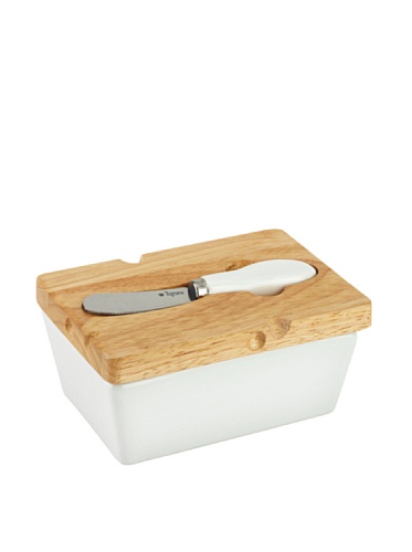 Parma rennes ensemble beurrier 3 pièces bois/ac...