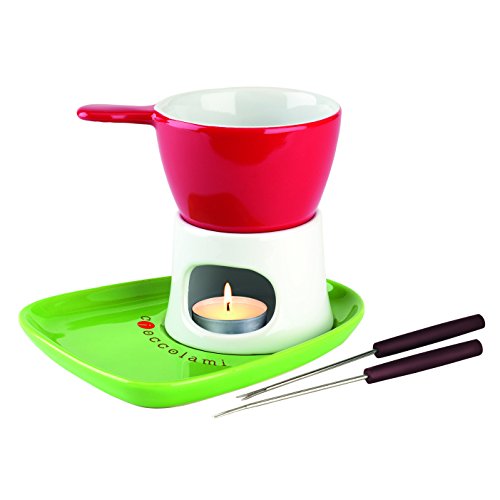 Dolce casa red cioccolatiera avec plateau 6 piè...