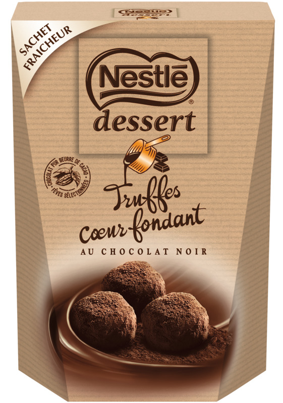 Nestlé dessert TRUFFES CŒUR FONDANT CHOCOLAT NOIR Nestlé dessert code EAN 8000300300437 