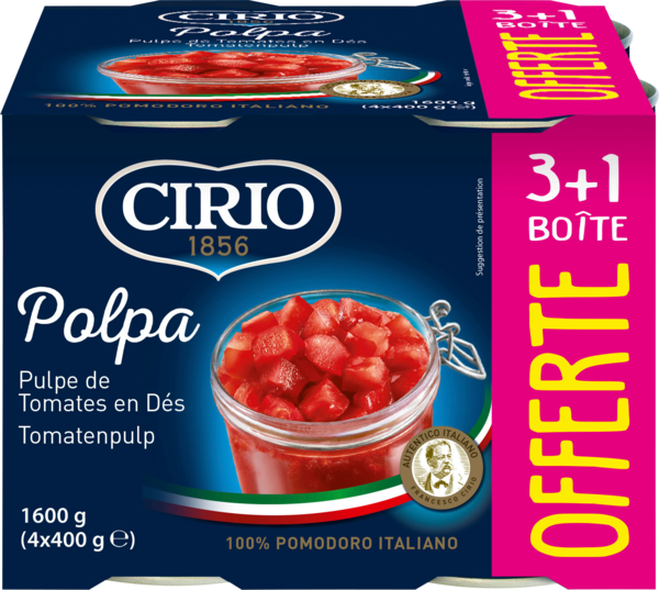 CIRIO Pulpe De Tomates En Dés  Cirio code EAN 8000320995606 