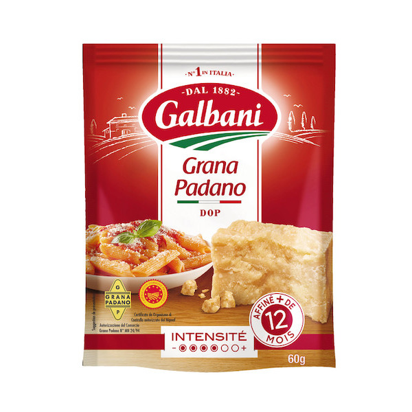 Grana Padano ou Pecorino Romano râpé D.O.P.