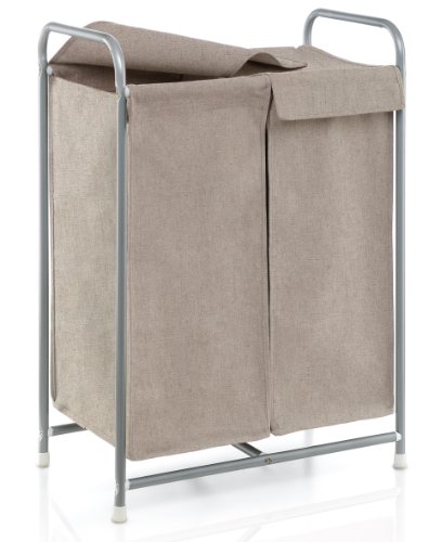 Gastone panier à linge à 2 compartiments gris