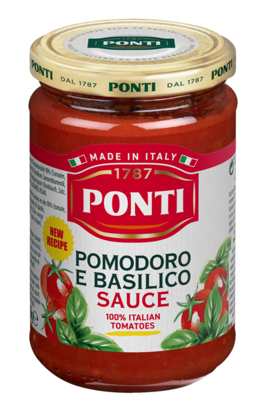 PONTI SAUCE TOMATE AU BASILIC
 code EAN 8001010086727 