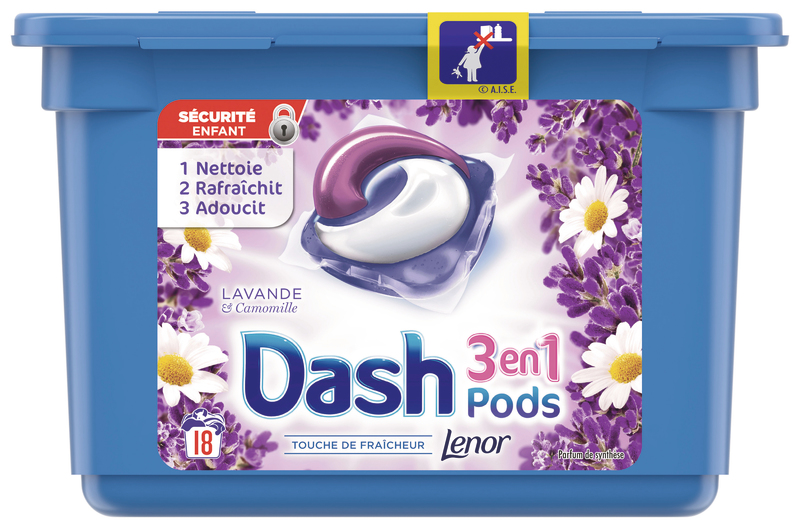 LESSIVE 3 EN 1 PODS LAVANDE & CAMOMILLE 8001090653208 DASH LESSIVE 3 EN 1 PODS LAVANDE & CAMOMILLE 8001090653208 DASH