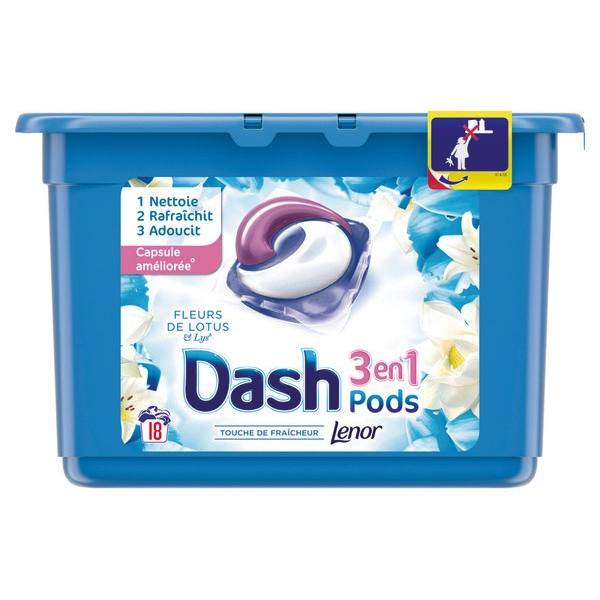 LESSIVE EN CAPSULES DASH 3 EN 1 PODS