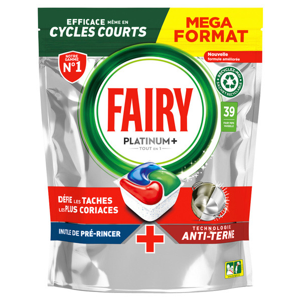 FAIRY Capsules lave-vaisselle Platinum+ "Mega Format" code EAN 8001090844668 