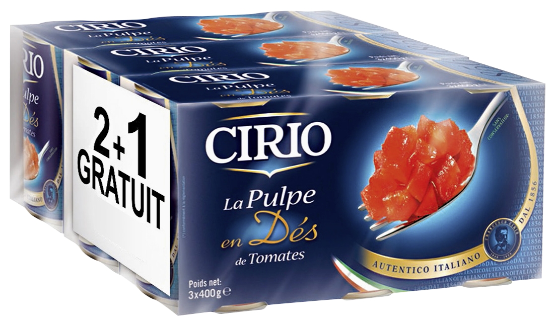 Cirio Pulpe de tomates en dés Cirio code EAN 8001440319440 