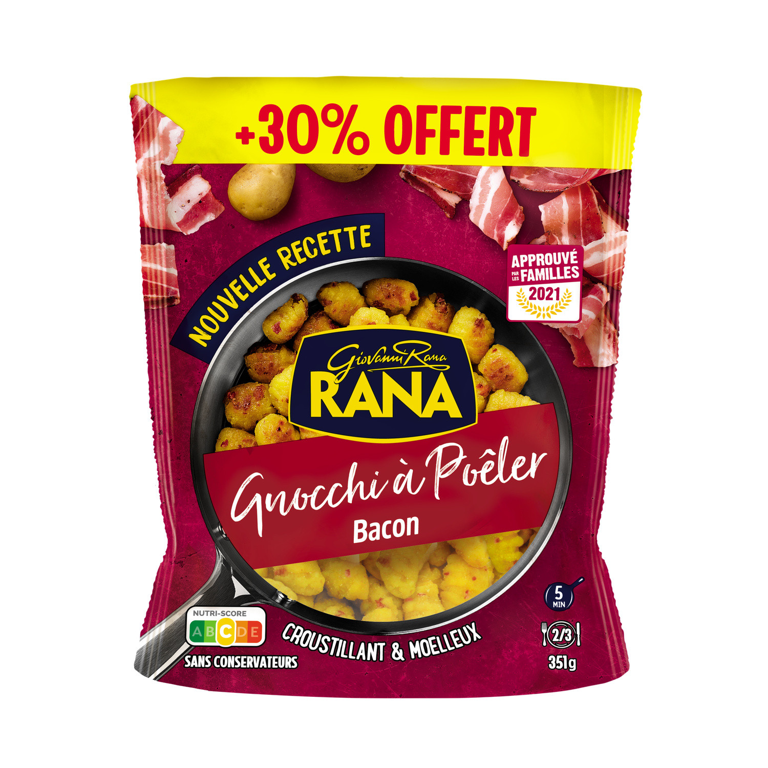 Pate fraiche gnocchi à poêler bacon RANA