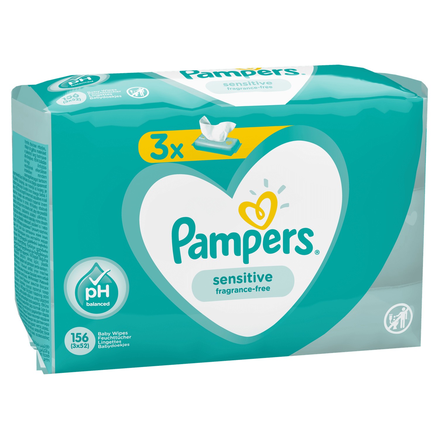Lingettes Bébé Sensitive Pack X156 PAMPERS
