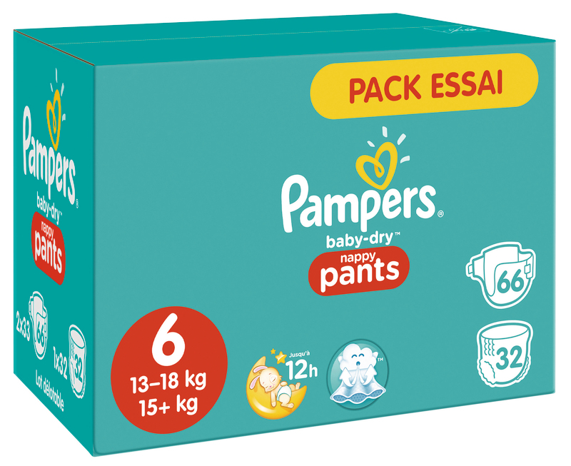 PANTS BABY DRY PACK ESSAI TAILLE 6 X 98 PAMPERS