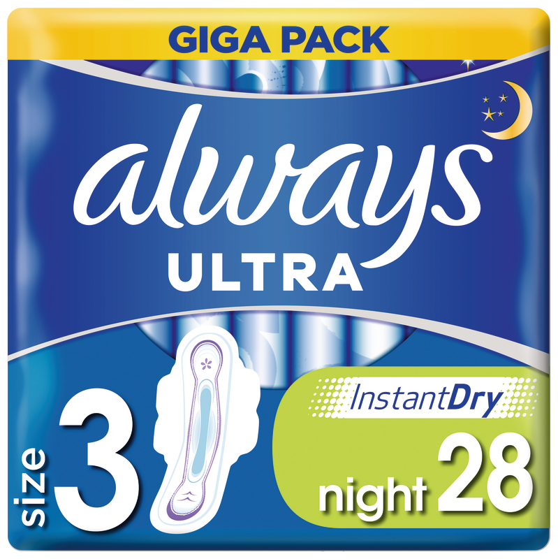 SERVIETTE HYGIÉNIQUE ULTRA NIGHT TAILLE 3X28 AL...