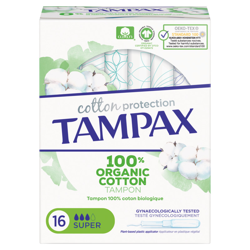 TAMPON COTTON BIO SUPER X16