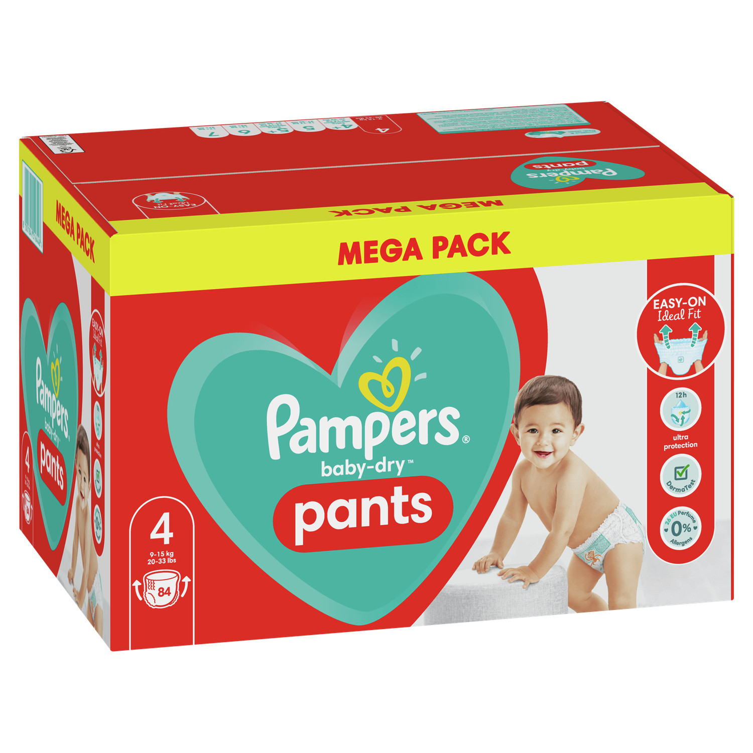 Pampers Couches culottes baby-dry 4 : 9 - 15kg  code EAN 8001841516448 