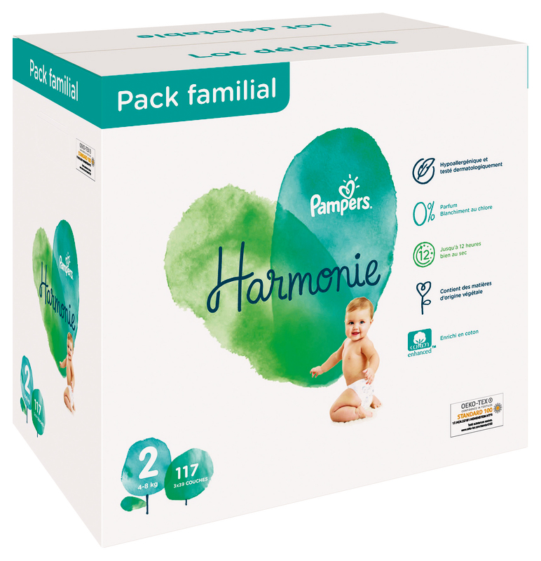 COUCHE HARMONY FAMILY PACK TAILLE 2X117 PAMPERS