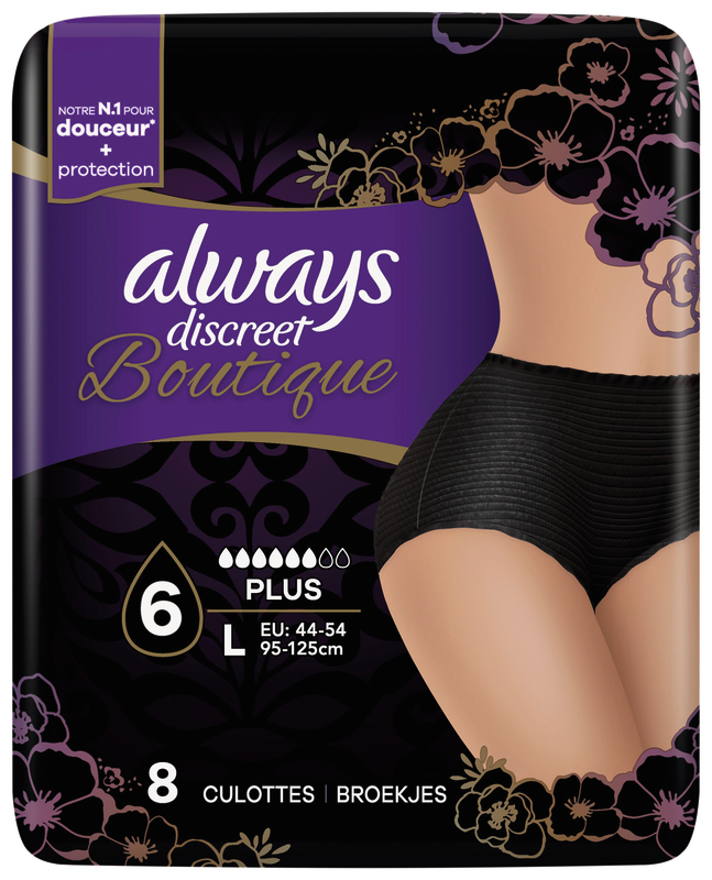 CULOTTE INCONTINENCE BOUTIQUE NOIRE TAILLE L X8...