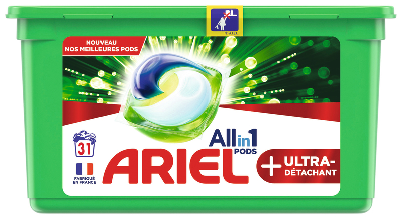 LESSIVE PODS+ 31 DOSES ULTRA DÉTACHANT ARIEL