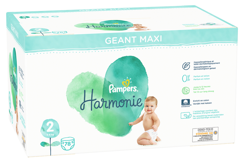 COUCHE HARMONIE MAXI GÉANT T2 X78 PAMPERS