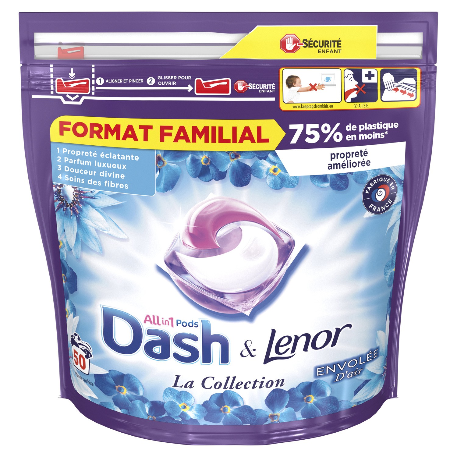 Lessive capsule la collection envolée d'air DASH