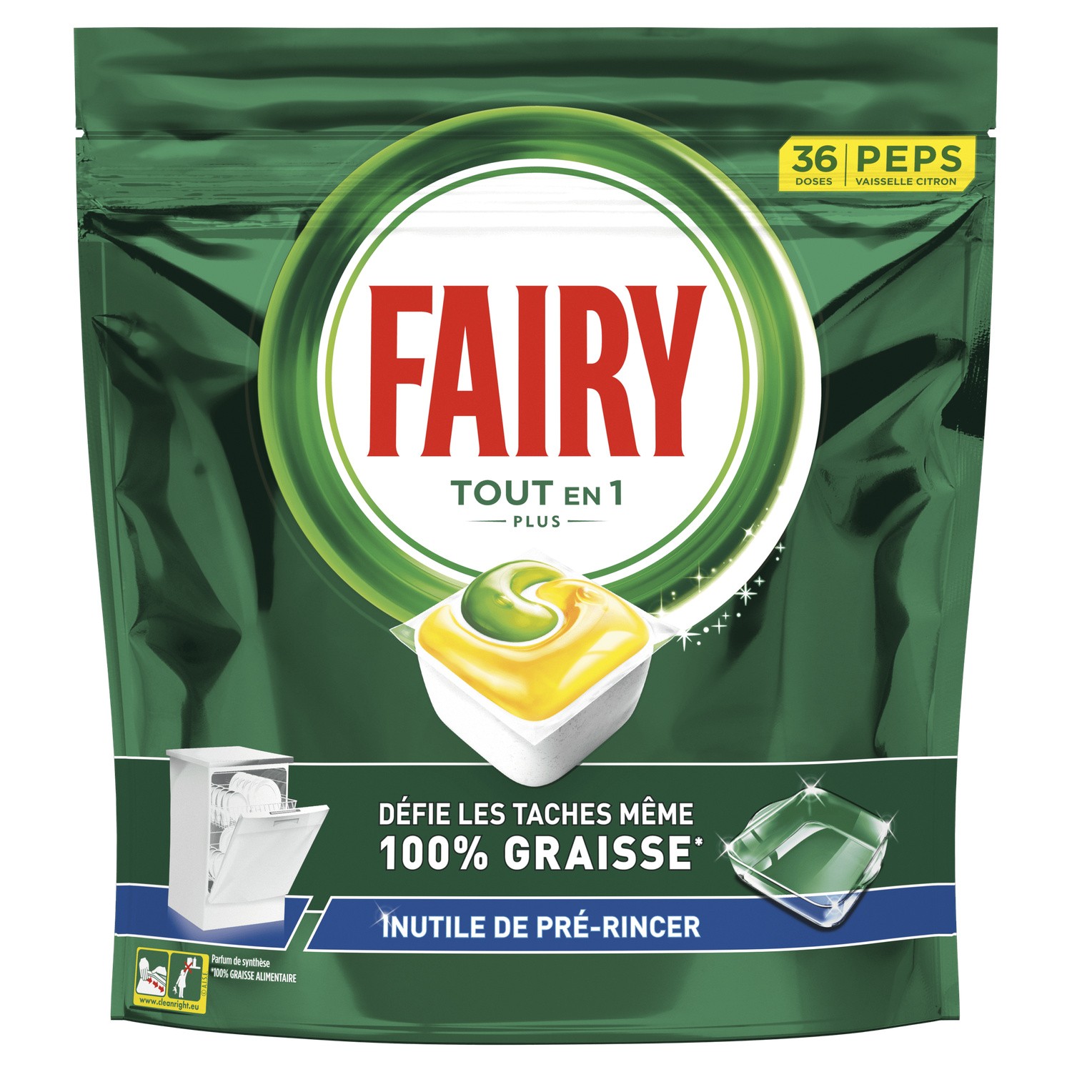 Tablette lave-vaisselle tout en 1 citron FAIRY