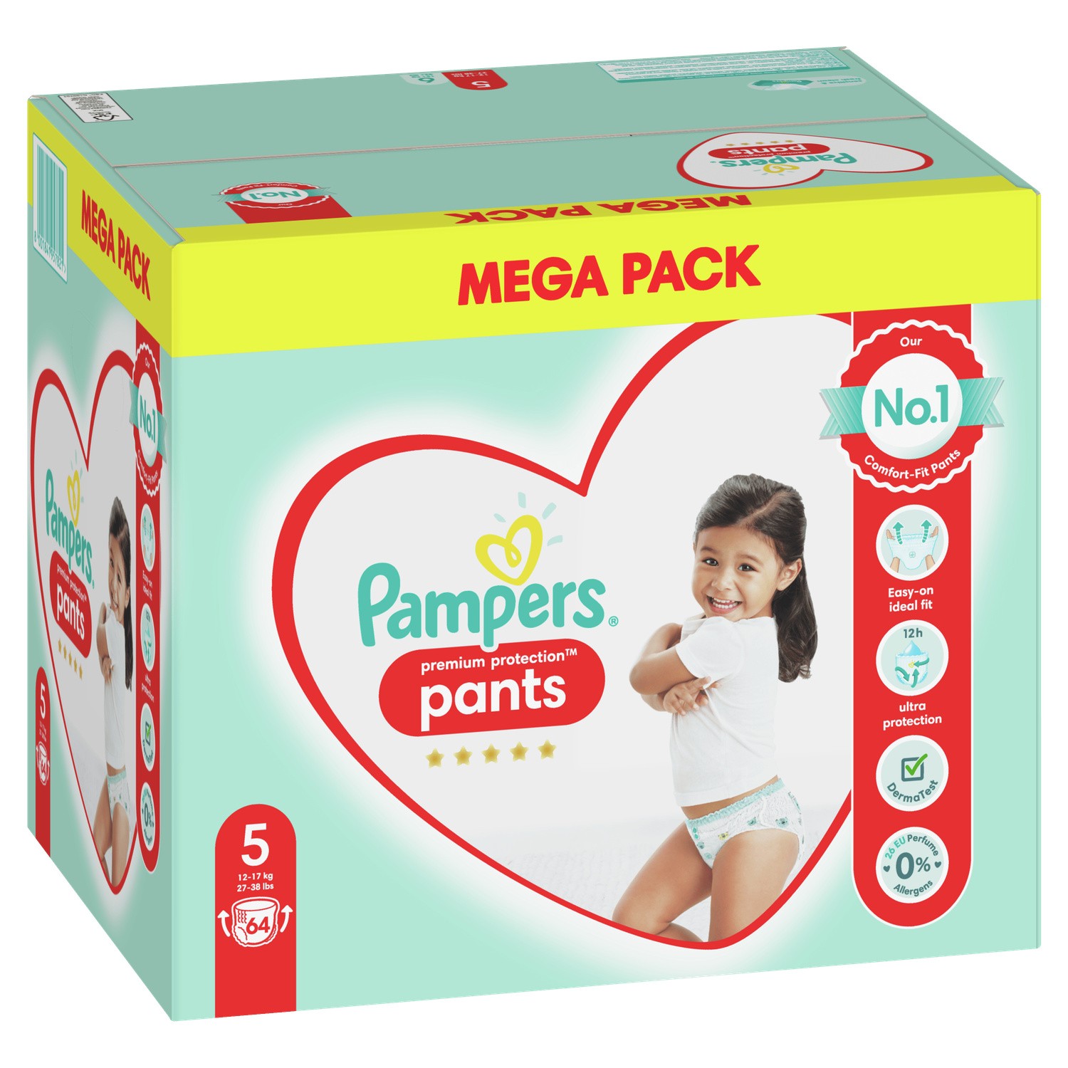 PAMPERS Couches bébé taille 5 : 12 - 17kg premium protection pants PAMPERS code EAN 8001841957821 