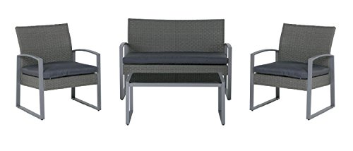 SALON MODÈLE VICTORIA EN MÉTAL ET ROTIN SYNTHÉT...