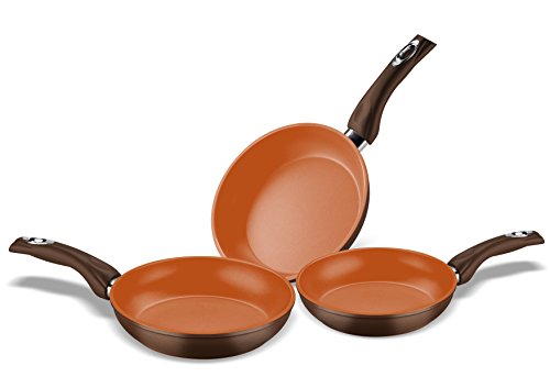- y0a3set001 - terracotta - lot de 3 poêles ind...