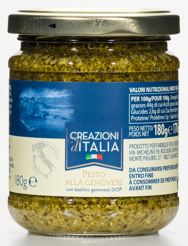 SAUCE PESTO À LA GÉNOISE AVEC BASILIC AOP creaz...
